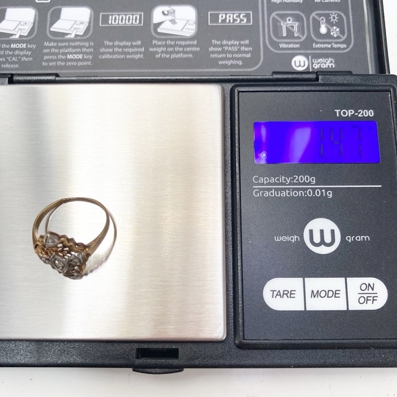 Vintage 14K Solid Gold Filigree Diamond Navette Ring Art Deco Revival Sz 4.75 - Picture 15 of 15